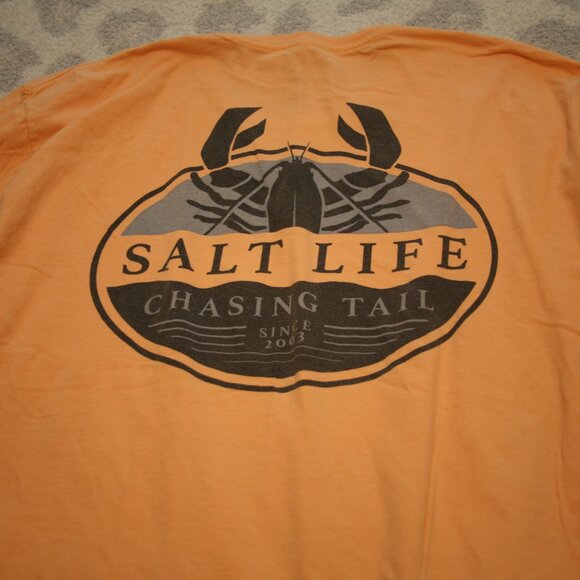 Salt Life Men's Long Sleeve T-Shirt, Size Large, Light Orange - Picture 2 of 4